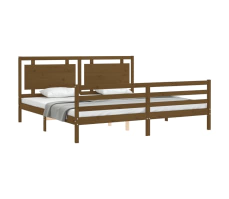 vidaXL Bed Frame without Mattress Honey Brown 200x200 cm Solid Wood