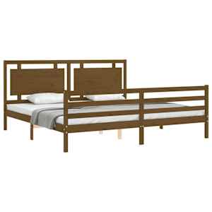vidaXL Bed Frame without Mattress Honey Brown 200x200 cm Solid Wood
