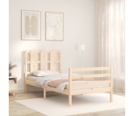 vidaXL Bed Frame without Mattress Small Single Solid Wood