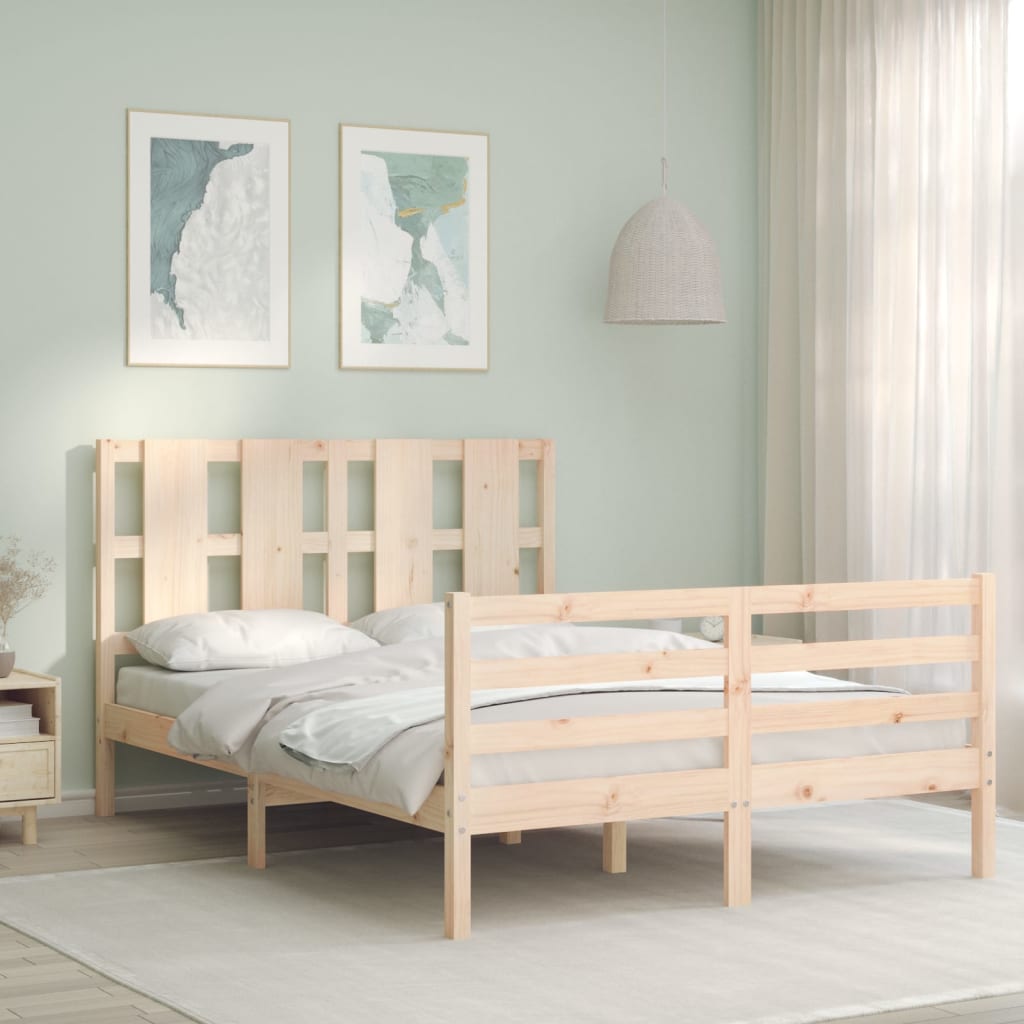 Photos - Bed VidaXL  Frame without Mattress 120x200 cm Solid Wood 