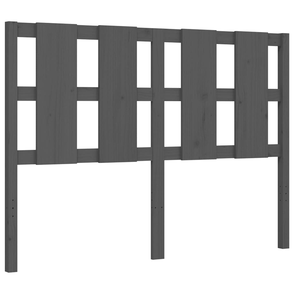 szürke tömör fa ágykeret fejtámlával 120 x 200 cm