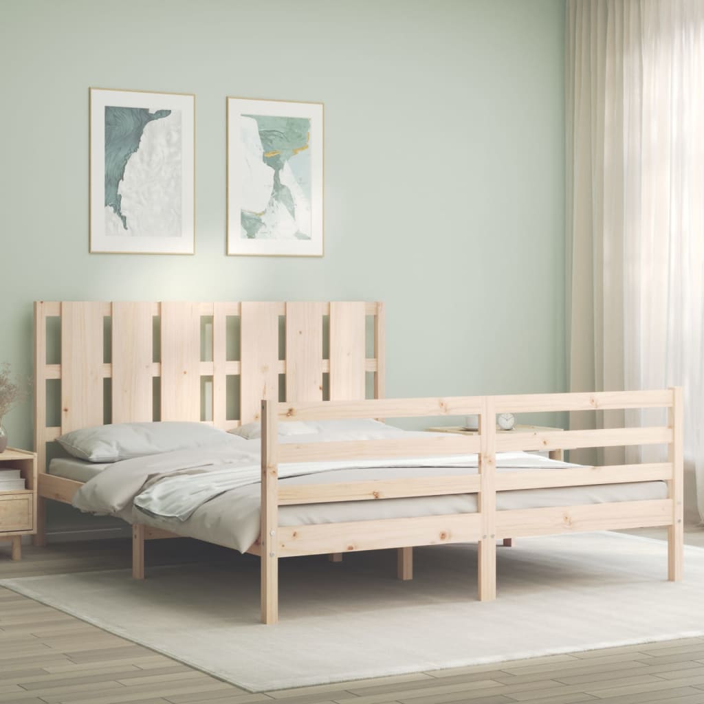 Photos - Bed VidaXL  Frame without Mattress 160x200 cm Solid Wood 