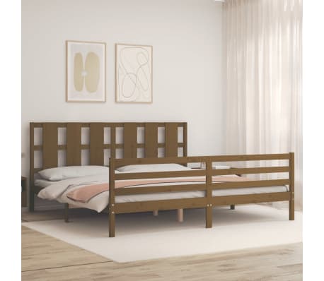 vidaXL Bed Frame without Mattress Honey Brown 200x200 cm Solid Wood