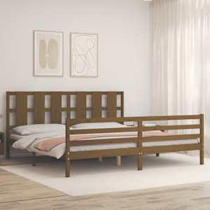 vidaXL Bed Frame without Mattress Honey Brown 200x200 cm Solid Wood