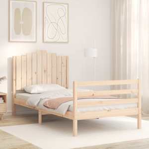 Rám postele s čelem 100 x 200 cm masivní dřevo - obrázek 3