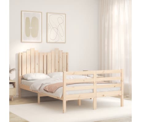 vidaXL Lovos rėmas su galvūgaliu, 120x200cm, medienos masyvas