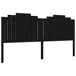 Rám postele s čelem černý 200 x 200 cm masivní dřevo - obrázek 9