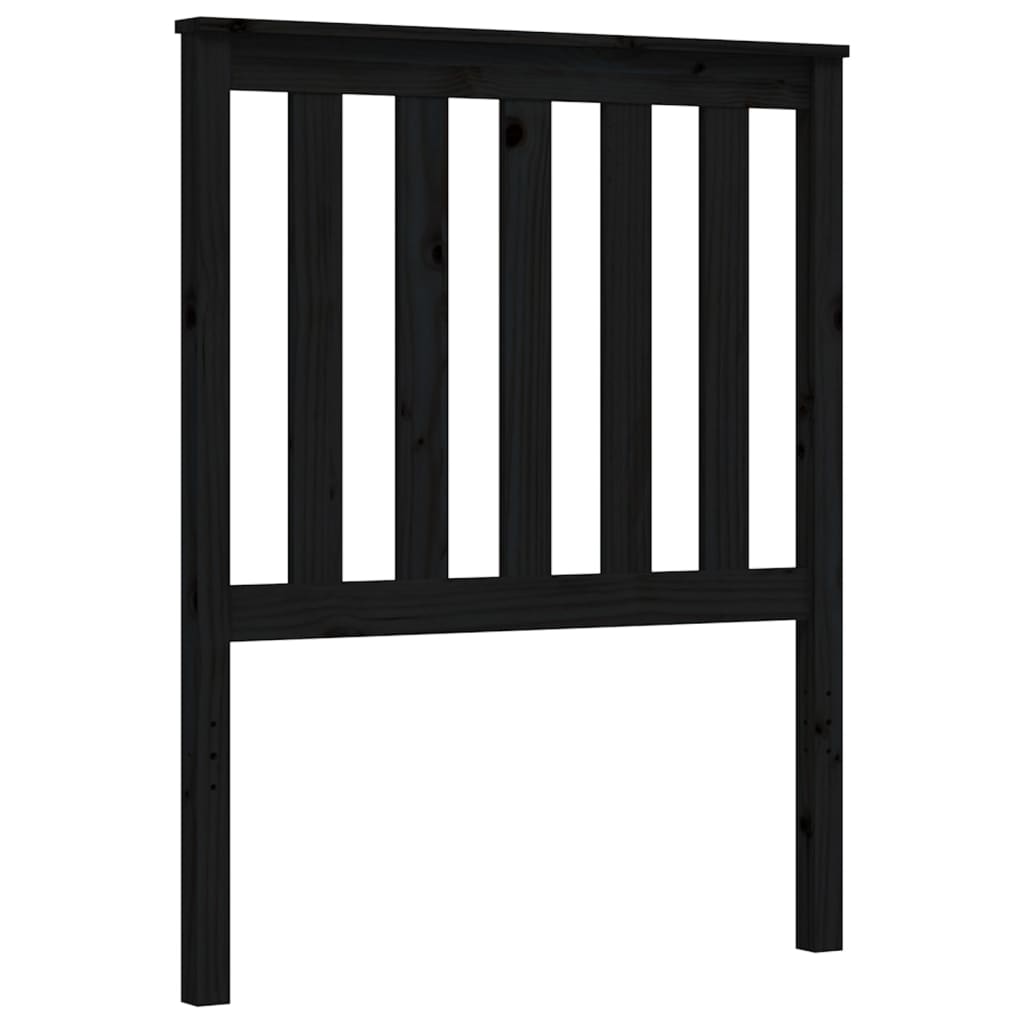 fekete tömör fa ágykeret fejtámlával Small Single