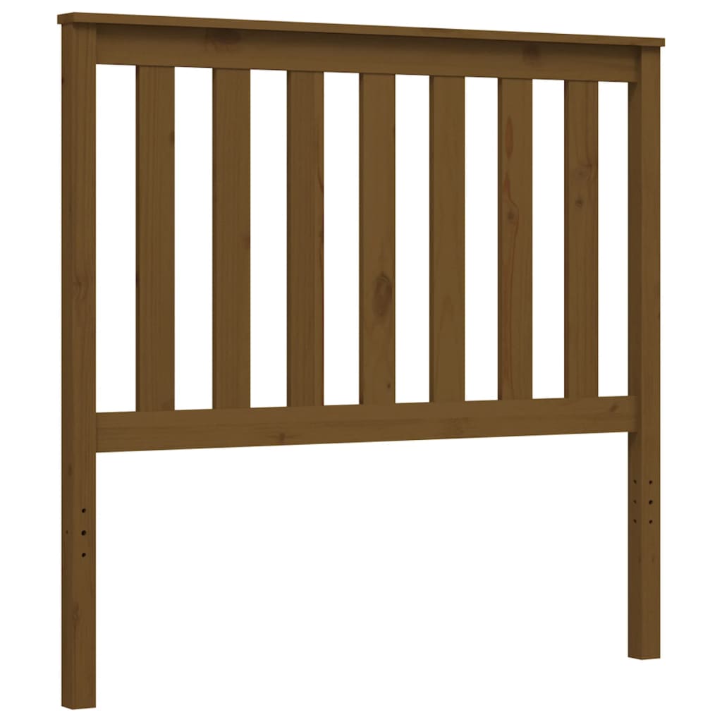 mézbarna tömör fa ágykeret fejtámlával 100 x 200 cm