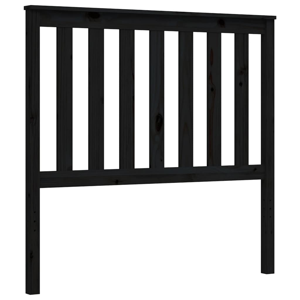 fekete tömör fa ágykeret fejtámlával 100 x 200 cm