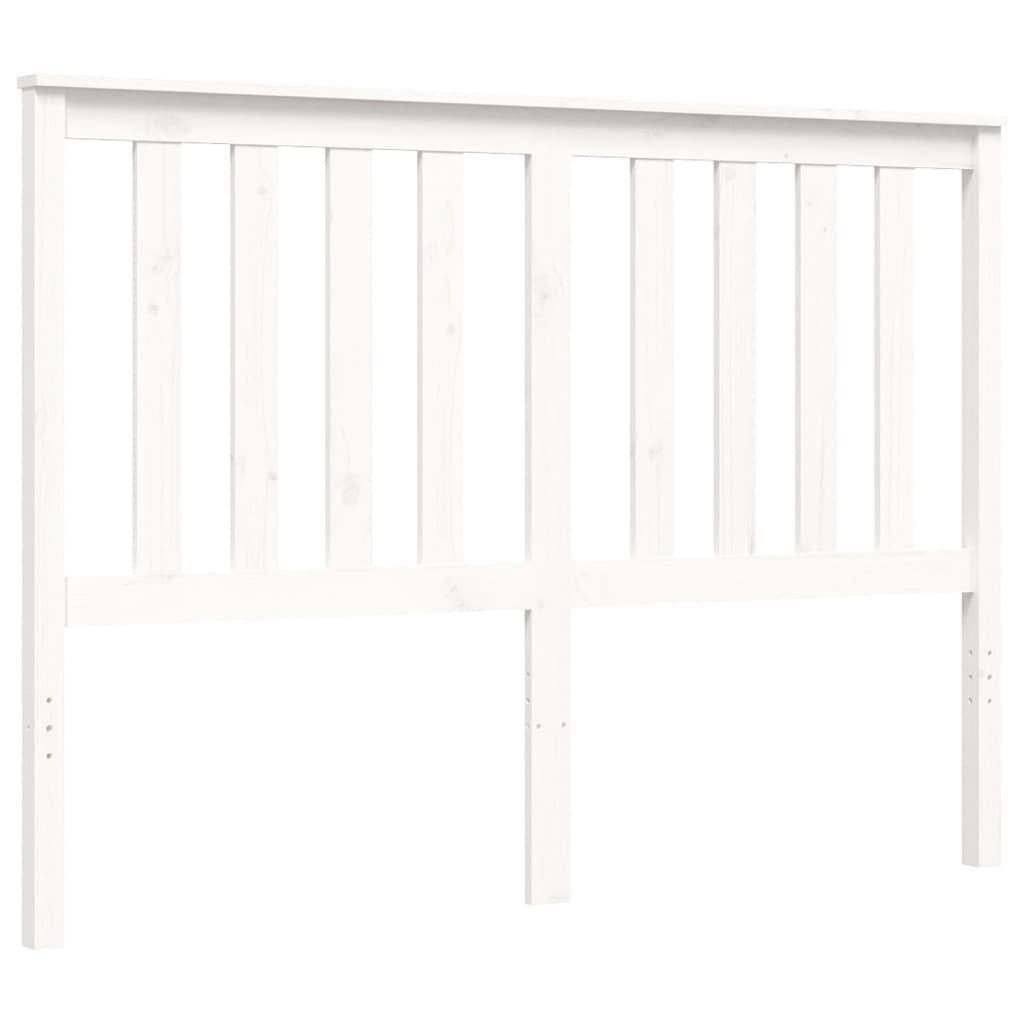 fehér tömör fa ágykeret fejtámlával 140 x 200 cm