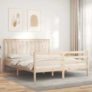 vidaXL Bed Frame without Mattress King Size Solid Wood