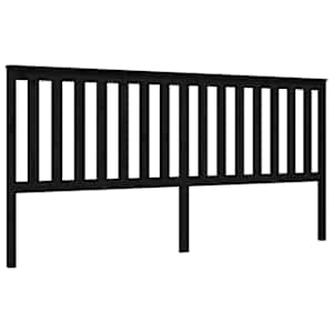 Rám postele s čelem černý 200 x 200 cm masivní dřevo - obrázek 9