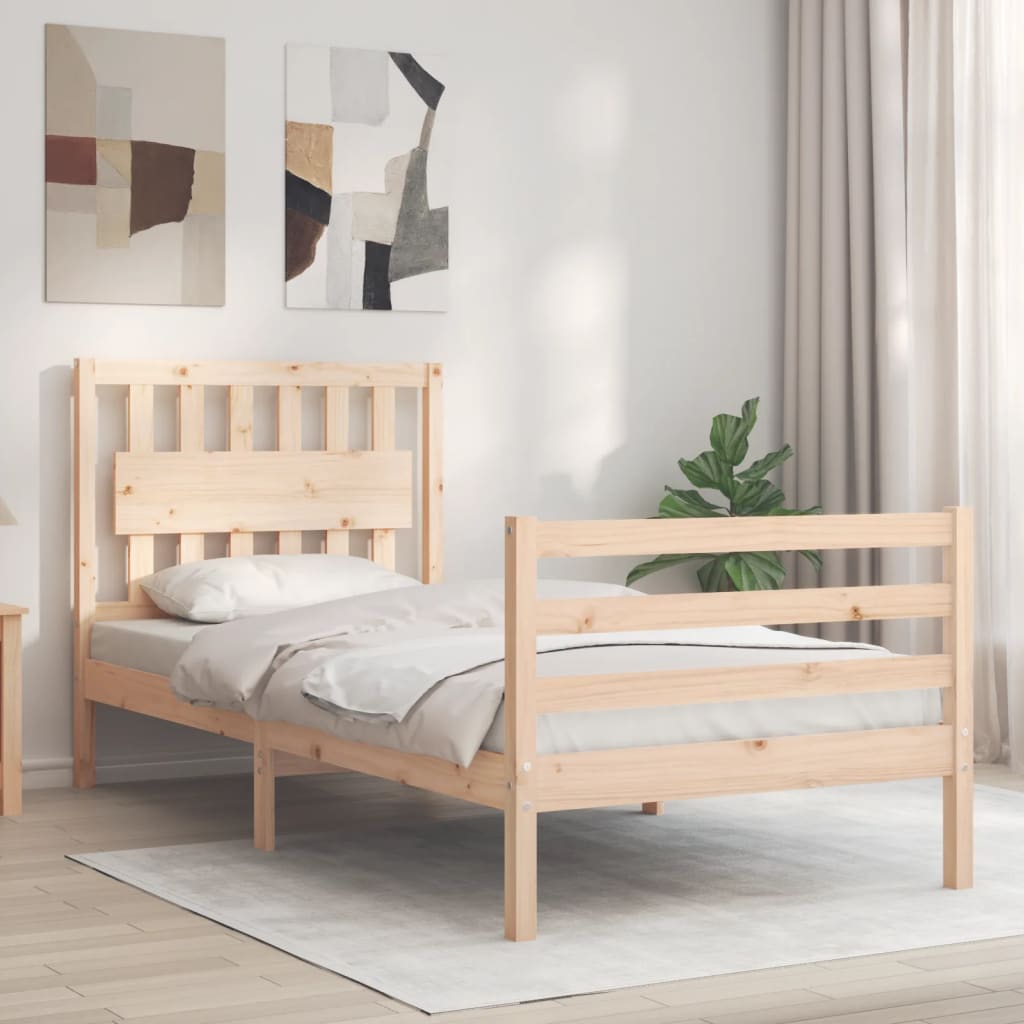 Photos - Bed VidaXL  Frame without Mattress 90x200 cm Solid Wood 