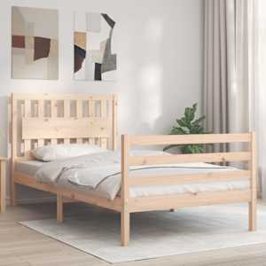 Rám postele s čelem 100 x 200 cm masivní dřevo - obrázek 1