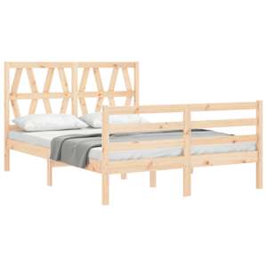 Rám postele s čelem 140 x 190 cm masivní dřevo - obrázek 4