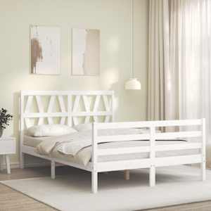 vidaXL Bed Frame without Mattress White 140x190 cm Solid Wood