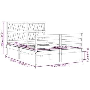 Rám postele s čelem 120 x 200 cm masivní dřevo - obrázek 12