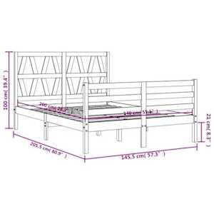 Rám postele s čelem 140 x 200 cm masivní dřevo - obrázek 12