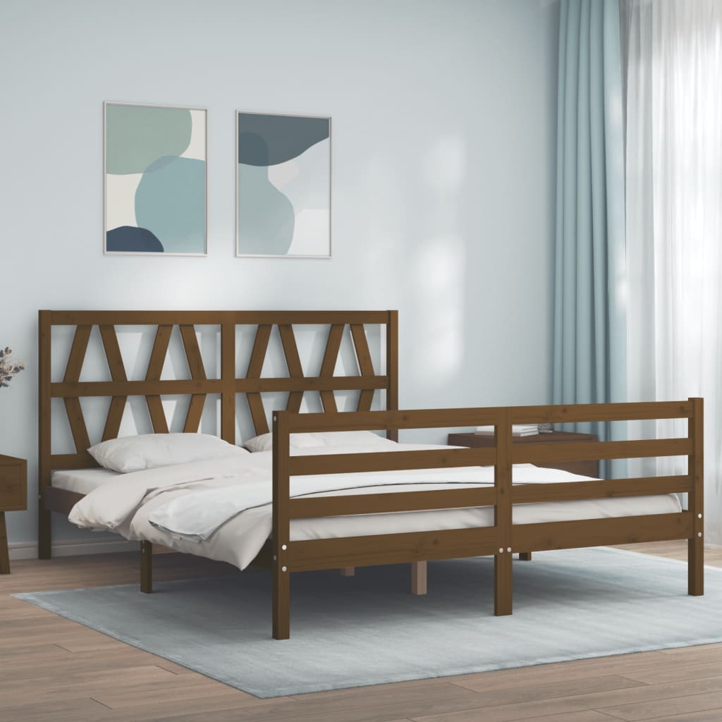 Black brown king 2024 bed frame