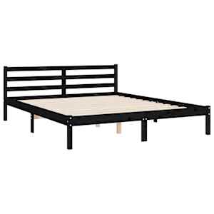 Rám postele s čelem černý King Size masivní dřevo - obrázek 8