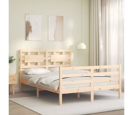 vidaXL Bed Frame without Mattress Double Solid Wood