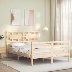 vidaXL Bed Frame without Mattress Double Solid Wood