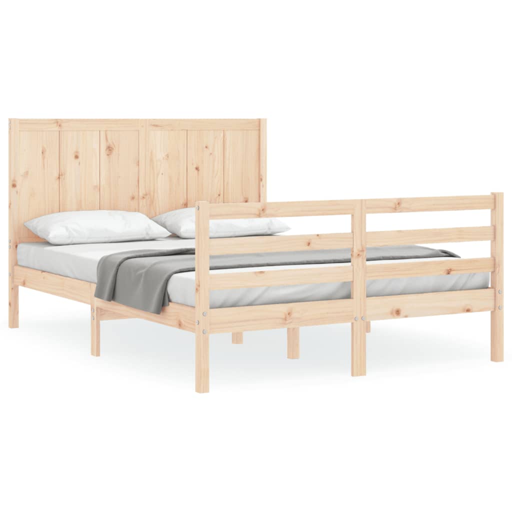 vidaXL Rám postele s čelem King Size masivní dřevo