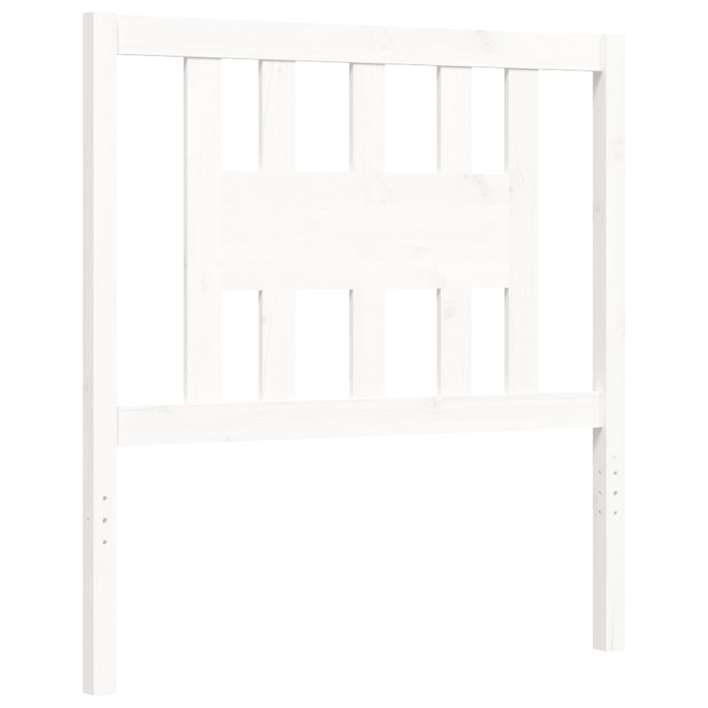 fehér tömör fa ágykeret fejtámlával 100 x 200 cm