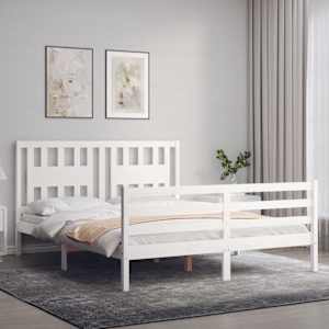 vidaXL Bed Frame without Mattress White 160x200 cm Solid Wood