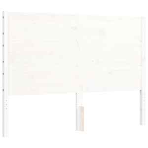 Rám postele s čelem bílý 140 x 190 cm masivní dřevo - obrázek 8