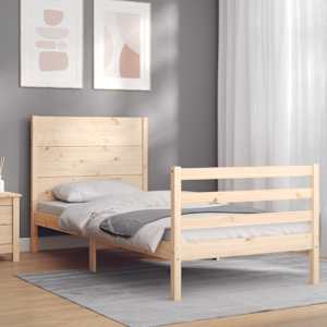 Rám postele s čelem 90 x 200 cm masivní dřevo - obrázek 1