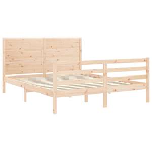 Rám postele s čelem 160 x 200 cm masivní dřevo - obrázek 5