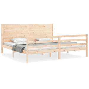 Rám postele s čelem 200 x 200 cm masivní dřevo - obrázek 2