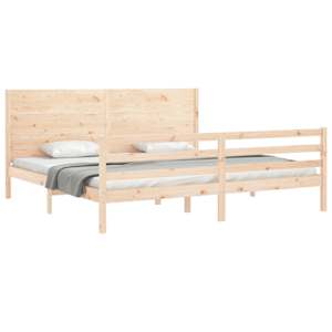 Rám postele s čelem 200 x 200 cm masivní dřevo - obrázek 4
