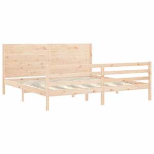 Rám postele s čelem 200 x 200 cm masivní dřevo - obrázek 5