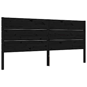 Rám postele s čelem černý 200 x 200 cm masivní dřevo - obrázek 9