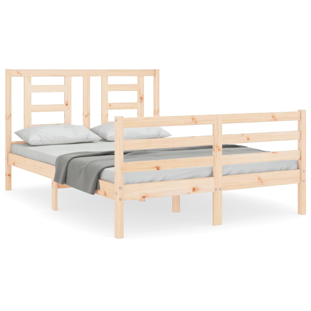 vidaXL Bedframe met hoofdbord massief hout 120x200 cm
