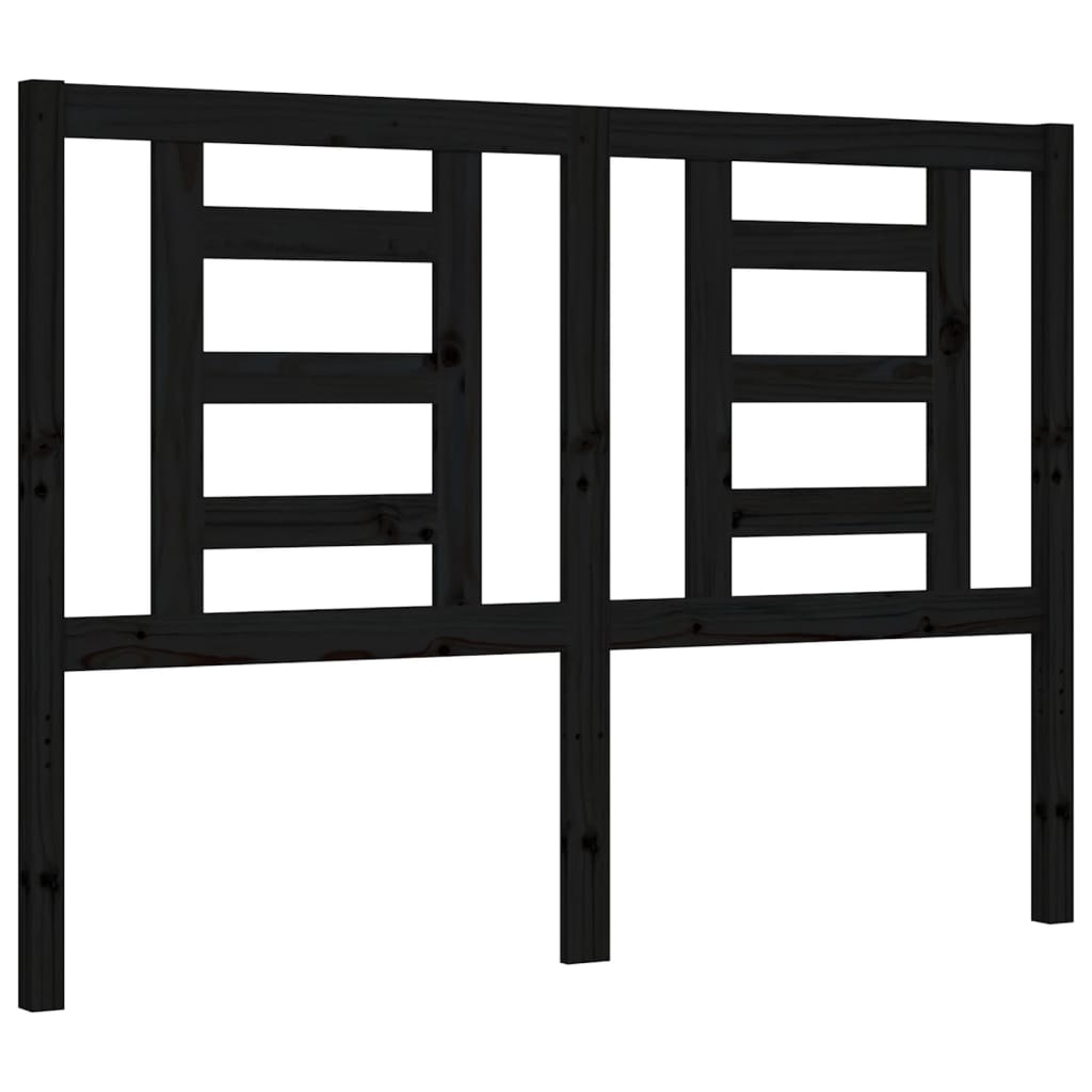 fekete tömör fa ágykeret fejtámlával 140 x 200 cm