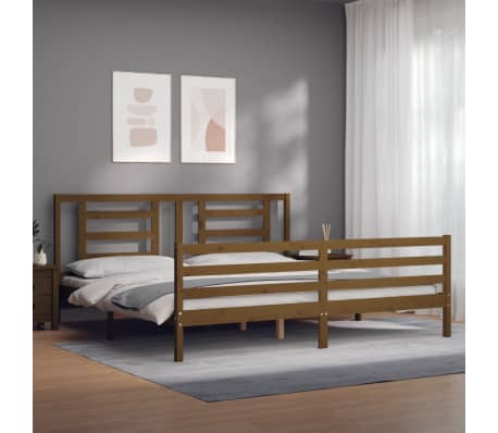 vidaXL Bed Frame without Mattress Honey Brown 200x200 cm Solid Wood