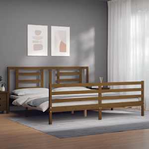 vidaXL Bed Frame without Mattress Honey Brown 200x200 cm Solid Wood