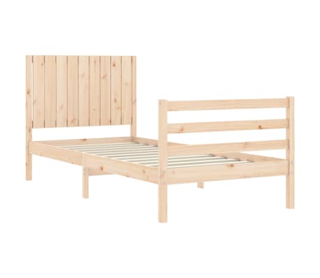 vidaXL Lovos rėmas su galvūgaliu, 90x200cm, medienos masyvas