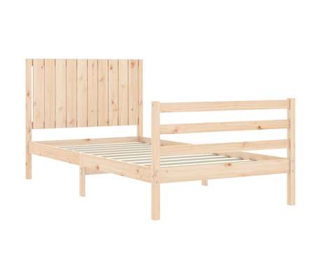 vidaXL Lovos rėmas su galvūgaliu, 100x200cm, medienos masyvas