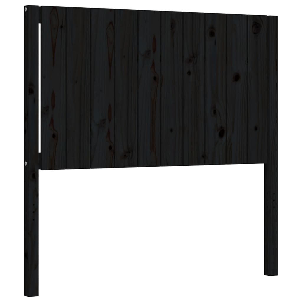 fekete tömör fa ágykeret fejtámlával 100 x 200 cm