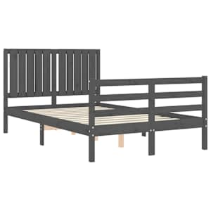 vidaXL Bed Frame without Mattress Grey 120x200 cm Solid Wood