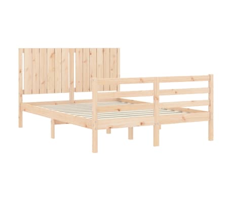 vidaXL Lovos rėmas su galvūgaliu, 140x200cm, medienos masyvas