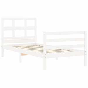 vidaXL S&auml;ngram med s&auml;nggavel vit massivt tr&auml;