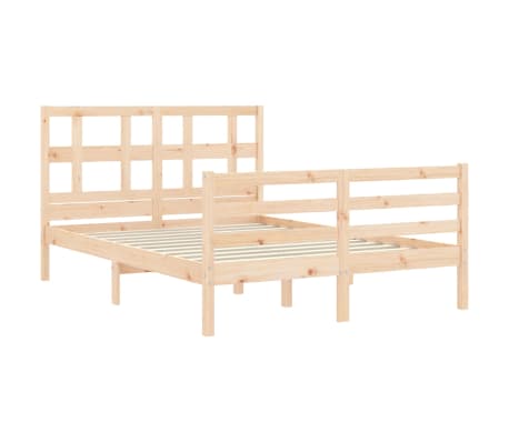 vidaXL Bed Frame with Headboard 140x190 cm Solid Wood