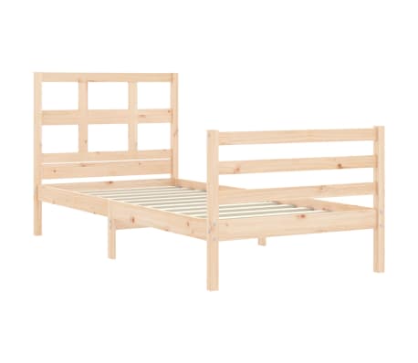 vidaXL Bedframe met hoofdbord massief hout 100x200 cm