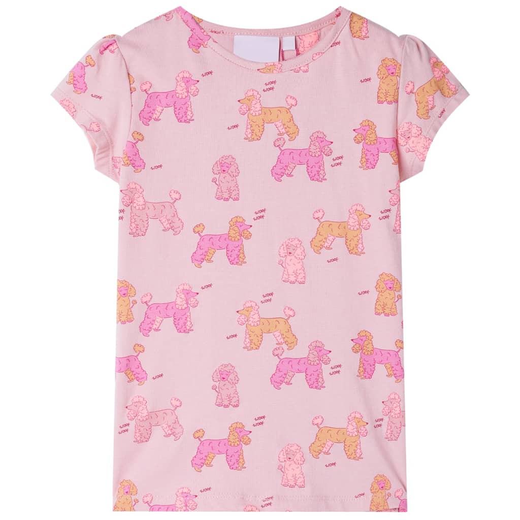 vidaXL Kinderpyjama met korte mouwen 116 lichtroze afbeelding